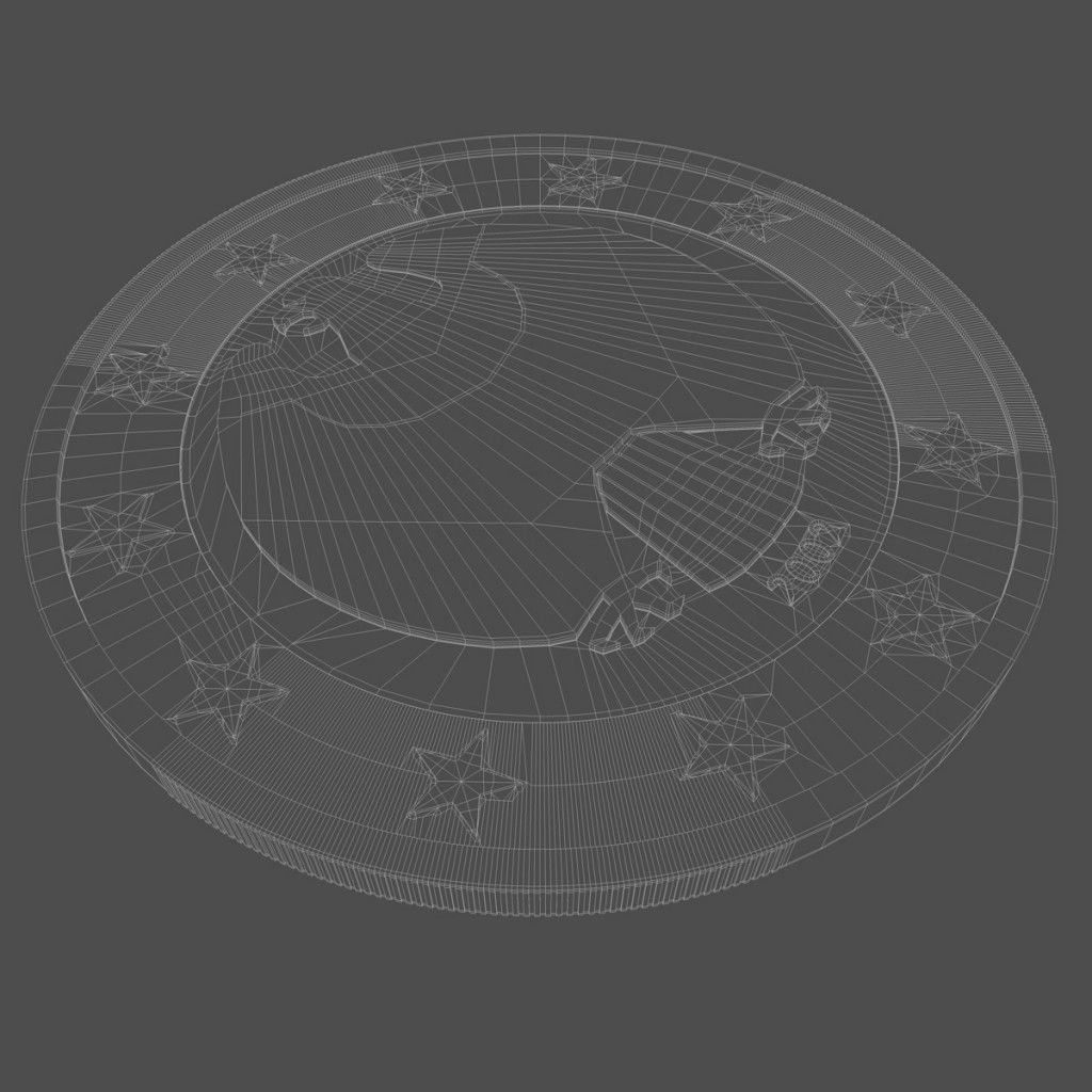 Euro Coin 3D model_9