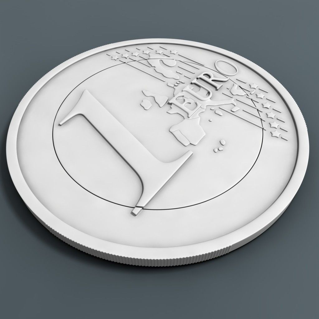 Euro Coin 3D model_4
