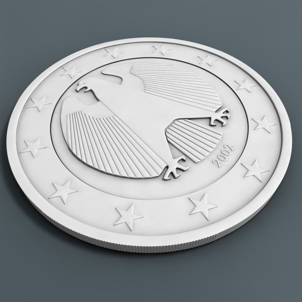 Euro Coin 3D model_5
