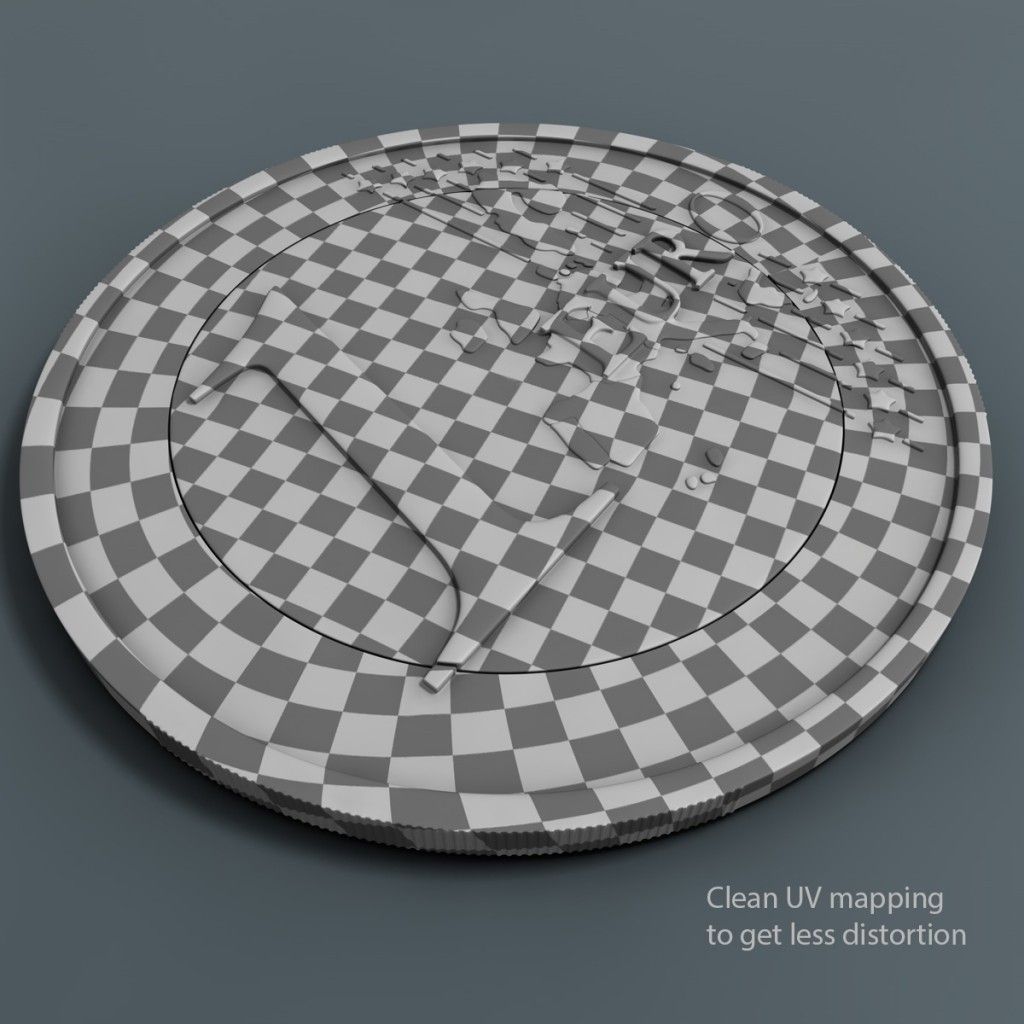 Euro Coin 3D model_7