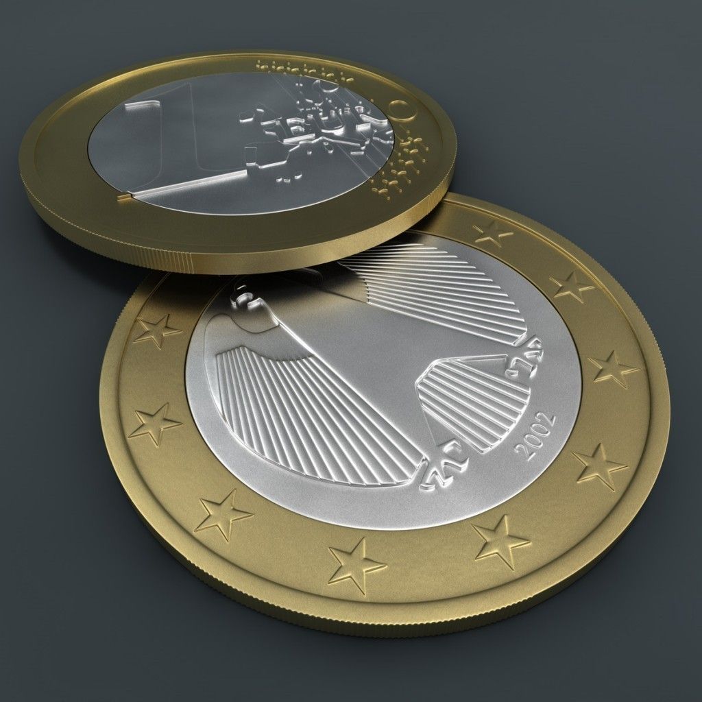 Euro Coin 3D model_1