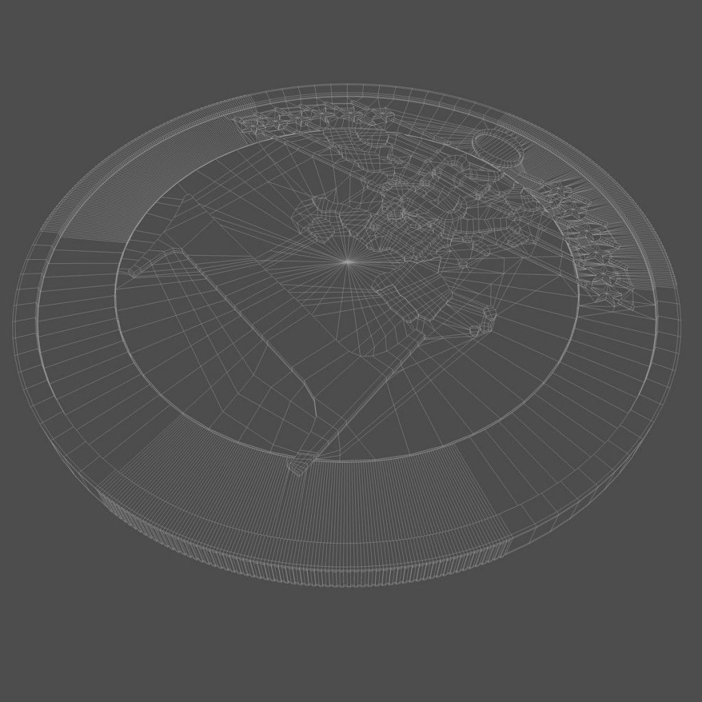 Euro Coin 3D model_10