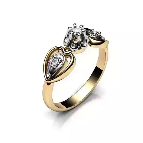 Jewelry Set gold and diamond engagement ring