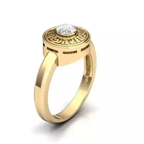 Jewelry Set gold ring with diamond in center