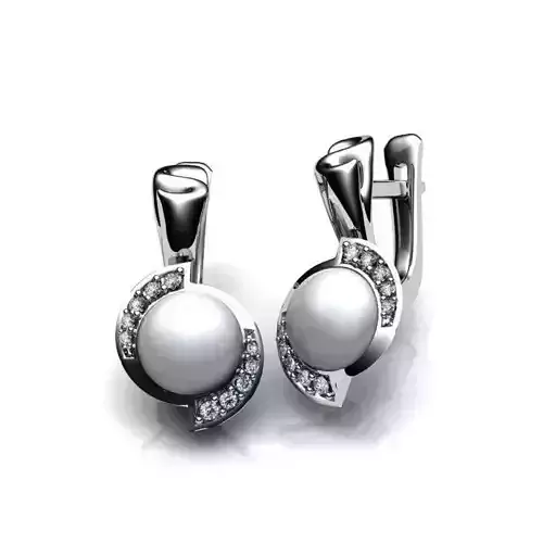 Jewelry Set pearl and diamond ring