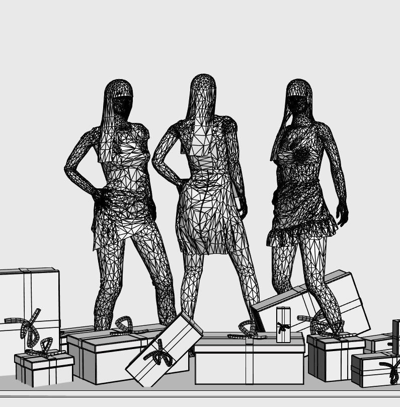 Shop window with clothes 3D model_5