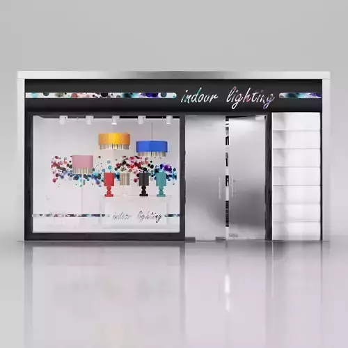 Shop window with indoor lightning 3D model