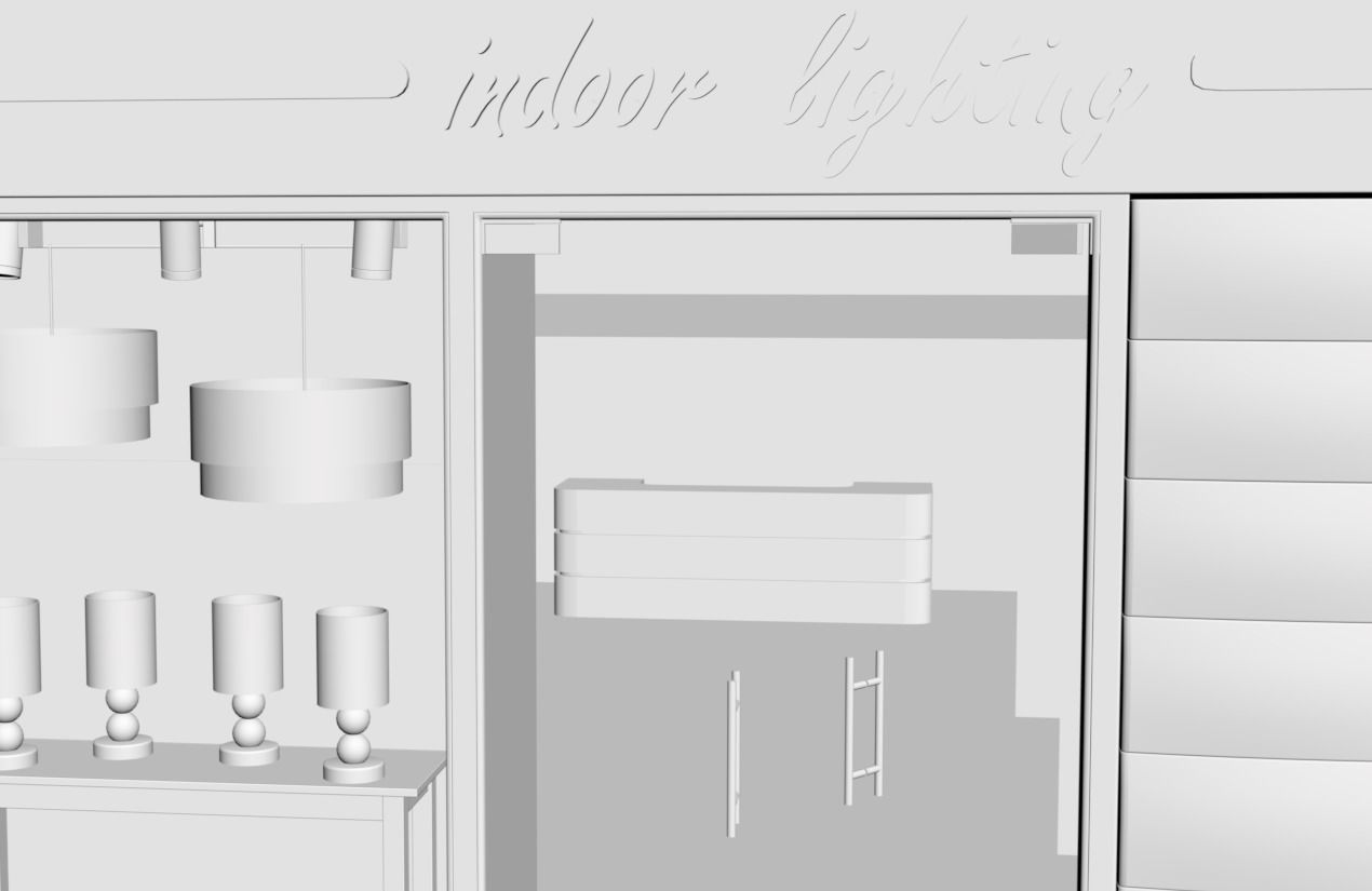 Shop window with indoor lightning 3D model_3