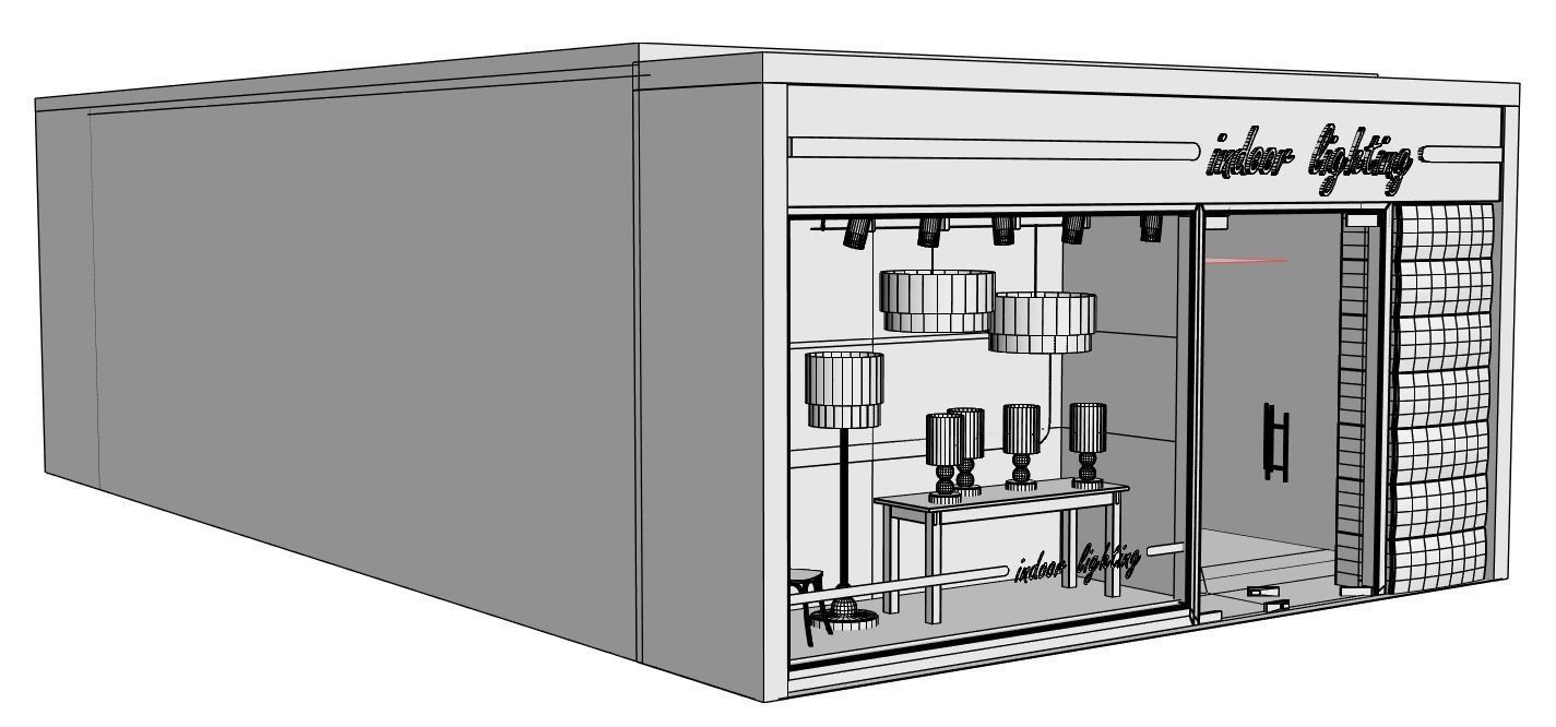 Shop window with indoor lightning 3D model_6