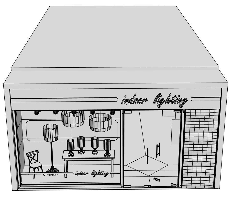 Shop window with indoor lightning 3D model_5