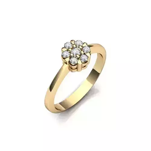 Jewelry Set diamond cluster ring gold