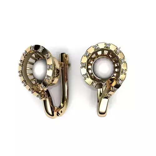 Jewelry Set pearl and diamond pendant gold