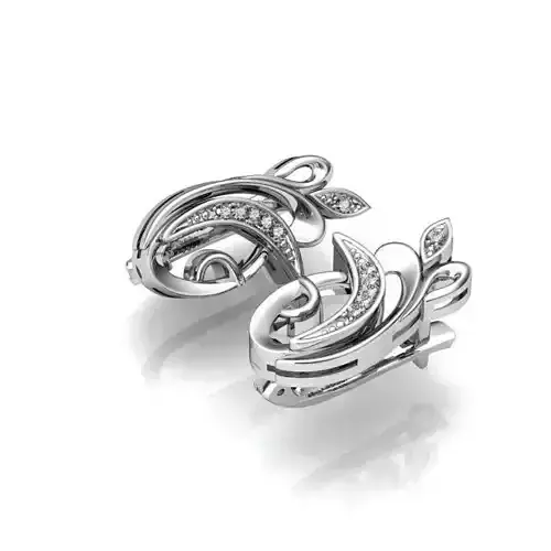 Jewelry Set pair of sterling silver earrings with diamonds