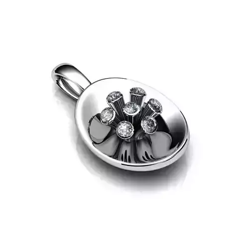 Jewelry Set pendant with diamonds in center