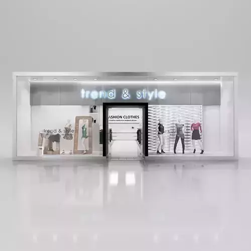 Shop window with womans clothes 3D model