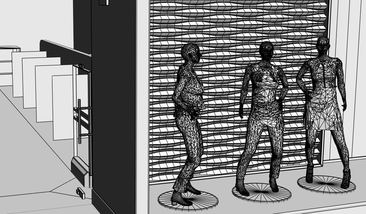 Shop window with womans clothes 3D model_6