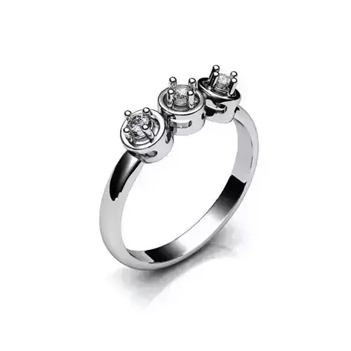 Jewelry Set three stone diamond ring