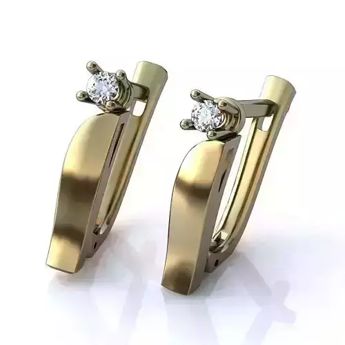 Jewelry Set pair of gold earrings with diamonds