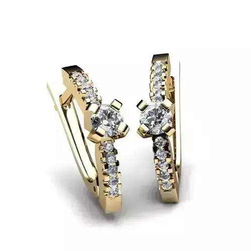 Jewelry Set two diamond hoop earrings gold