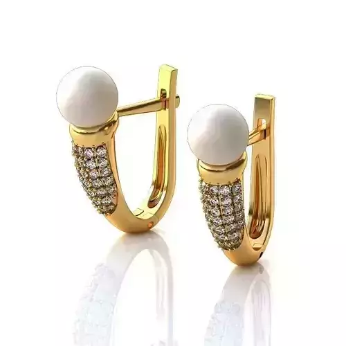 Jewelry Set gold ring with pearls and diamonds