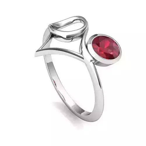 Jewelry Set ruby ring in sterling silver