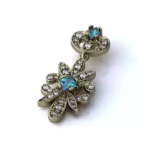 Jewelry Set topaz and diamond pendant