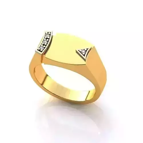 Jewelry Set signet ring gold with diamonds