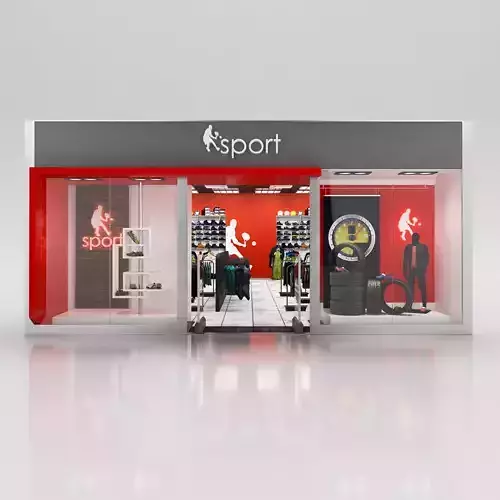 Shop window with sports accessories 3D model