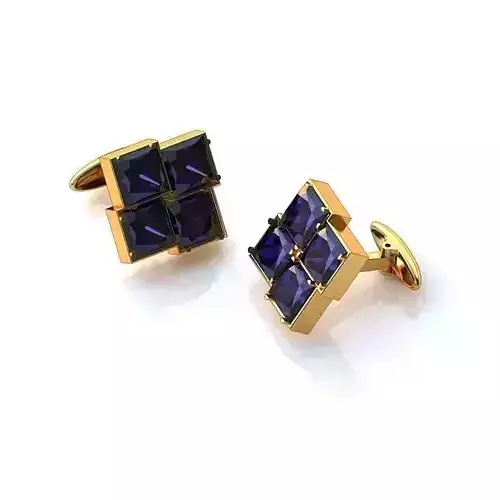Cufflinks gold with sapphires