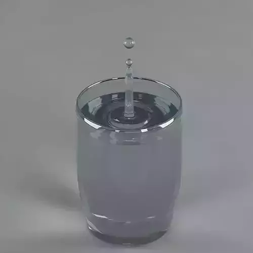 Splash 10 drop water in the glass