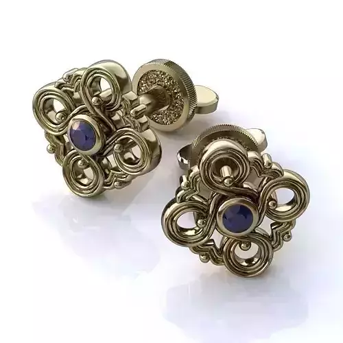 Cufflinks gold and sapphire