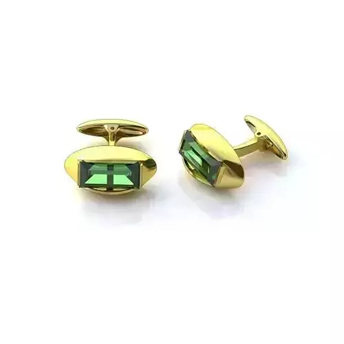Cufflinks gold with tourmaline
