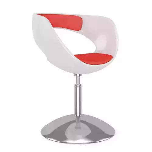 White-Red Hocker Chair