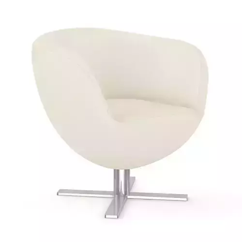 White Leather Swivel Chair