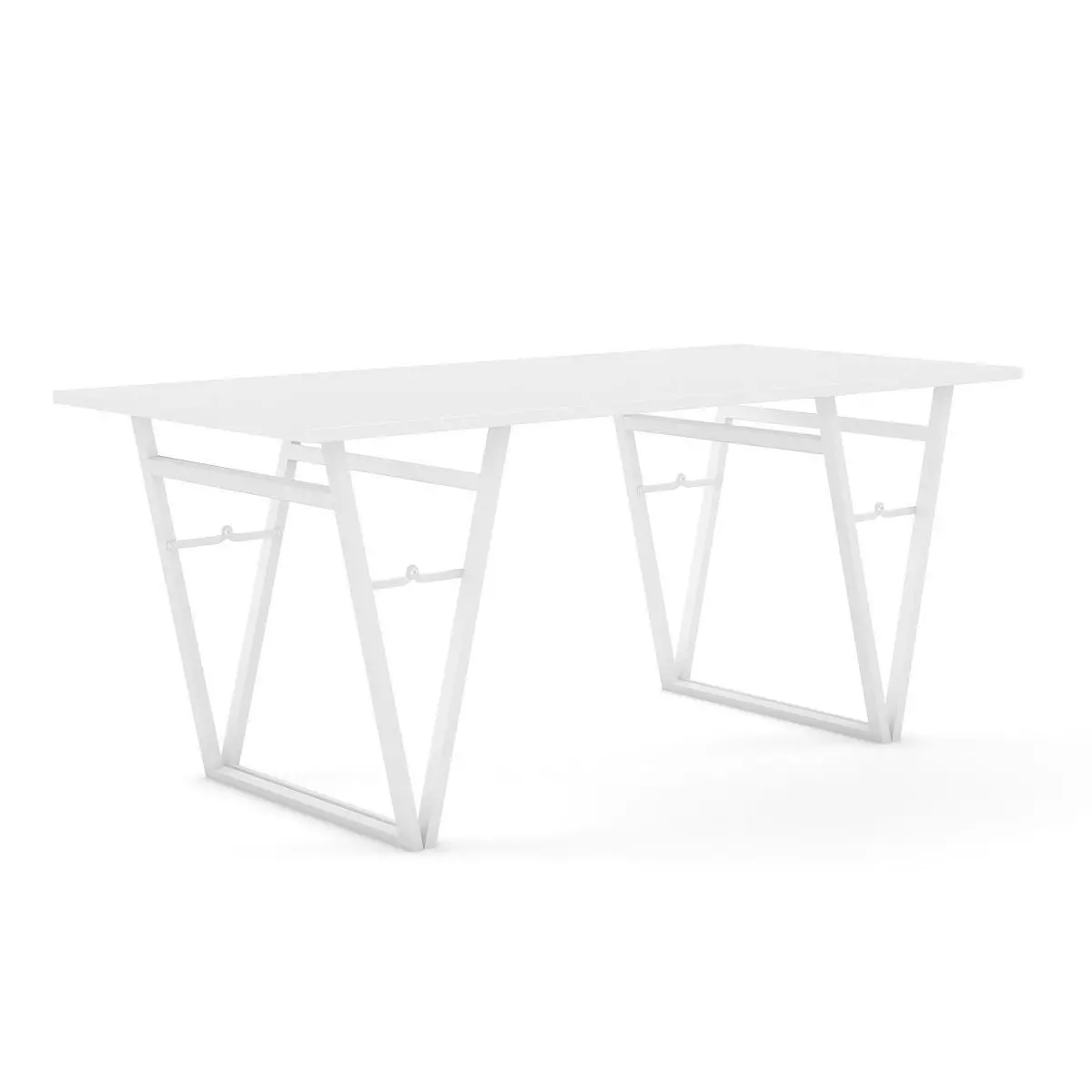 White Modern Table 1 3D model_0