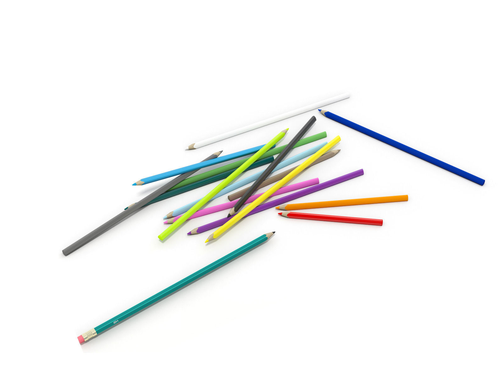 3 Pot pencils 3 Pots a crayons ciseaux regles 3D model_8