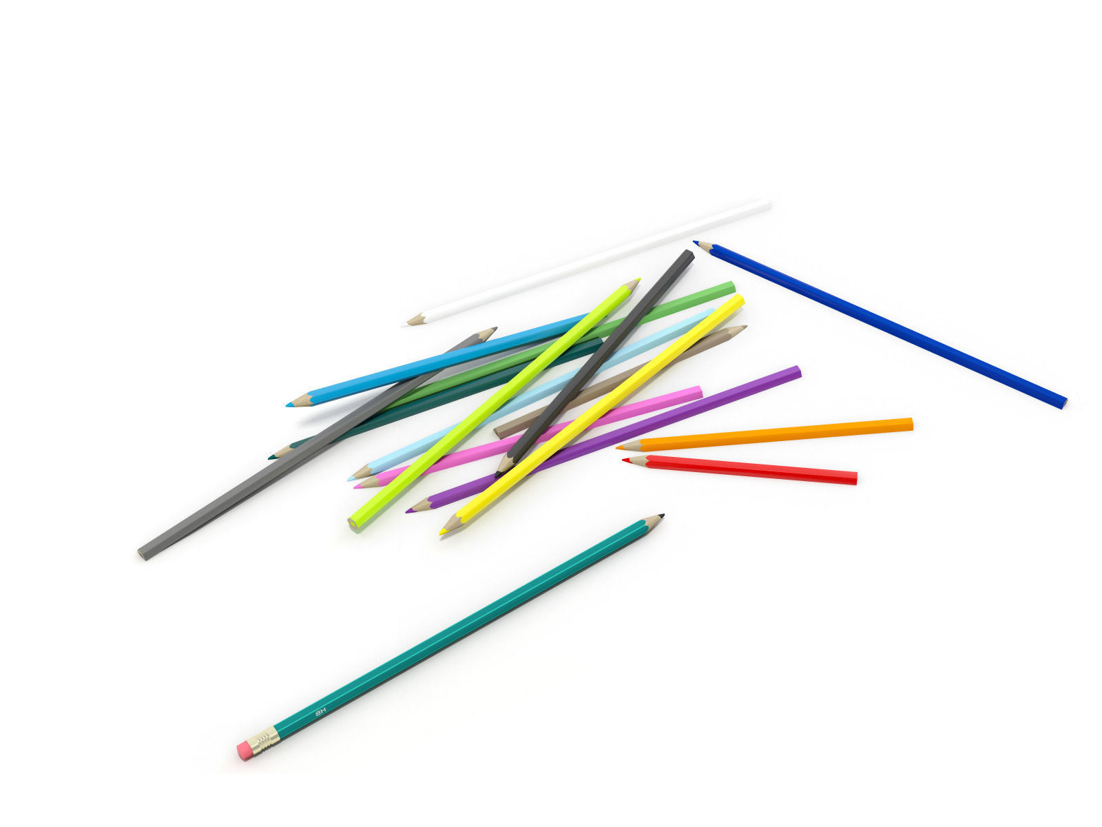 3 Pot pencils 3 Pots a crayons ciseaux regles 3D model_6