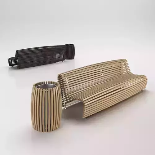 Wooden BB Italia bench Titikaka