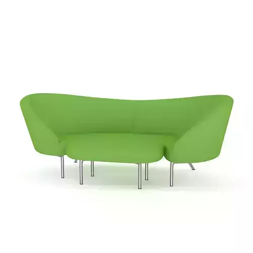 Green Sofa with Footrest