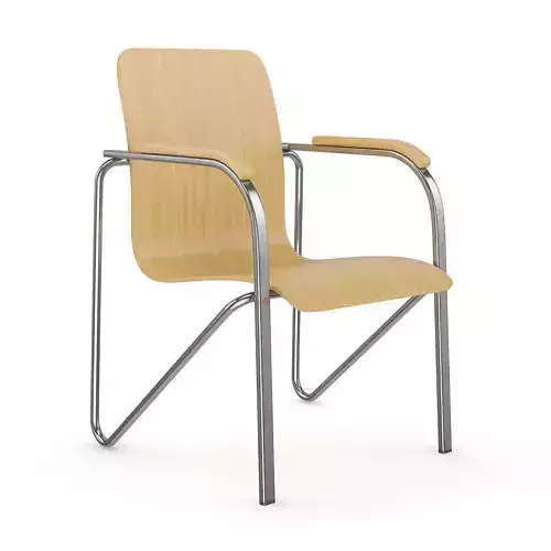 Chrome-Wood Chair