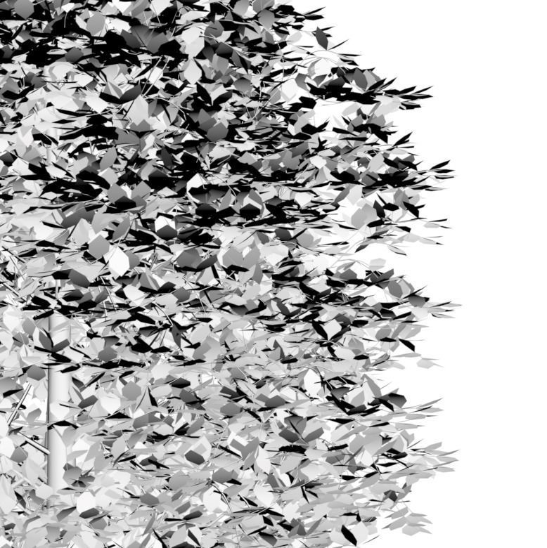 Tree in round steel pot 3D model_3