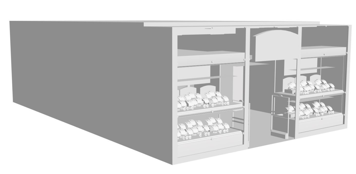 Shop window with jewellery 3D model_1