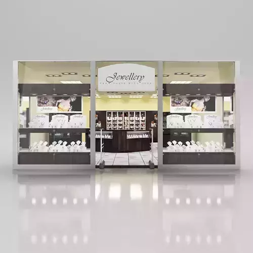 Shop window with jewellery 3D model