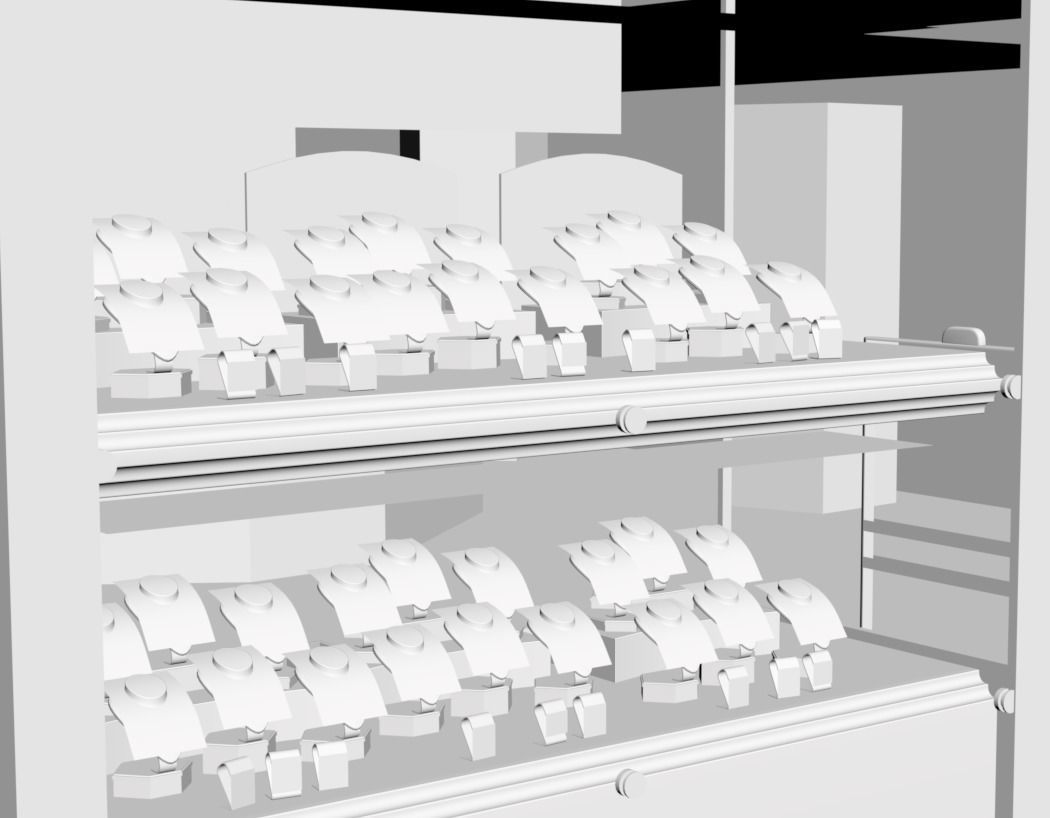 Shop window with jewellery 3D model_2