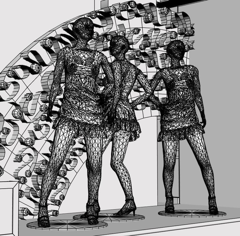 Shop window with colorful clothes 3D model_4