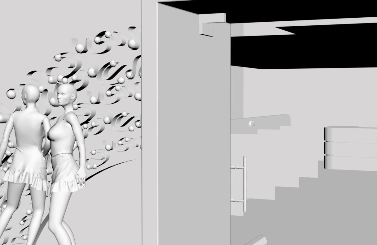 Shop window with colorful clothes 3D model_2