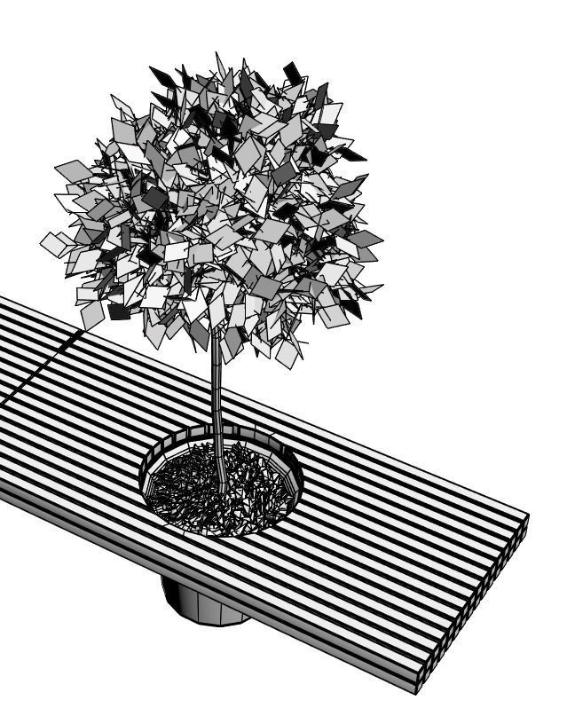 Wooden eco design bench 3D model_6