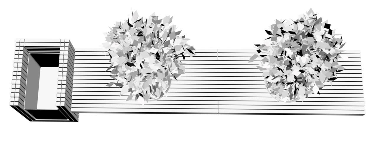 Wooden eco design bench 3D model_3