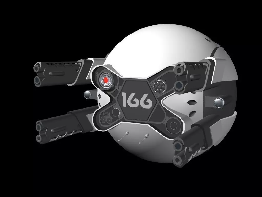 Drone166 drone with two guns Free 3D model_0