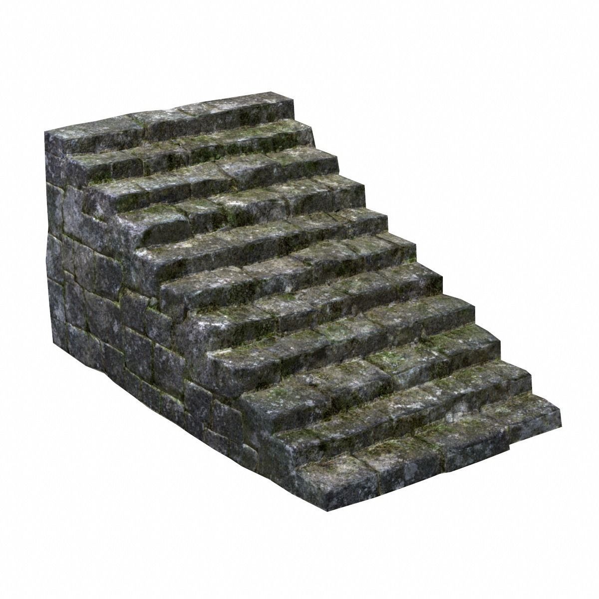 Stone Stairs Low-poly 3D model_0